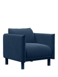 Cozmo Cozy Armchair, Blue Velvet Blue Piping