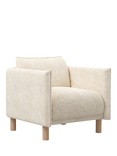 Cozmo Cozy Armchair, Ecru Boucle Natural Piping