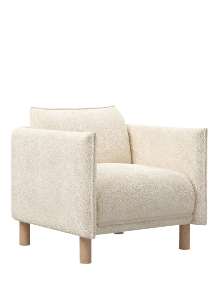 Cozmo Cozy Armchair, Ecru Boucle Natural Piping, Ecru Boucle Natural Piping