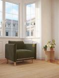 Cozmo Cozy Armchair, Dark Green Velvet Natural Piping