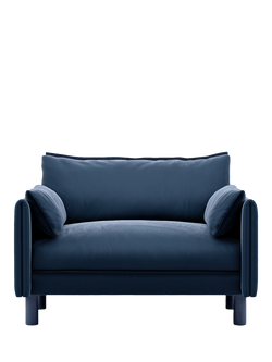 Cozmo Cozy 1.5 Snuggler, Blue Velvet Blue Piping, Blue Velvet Blue Piping