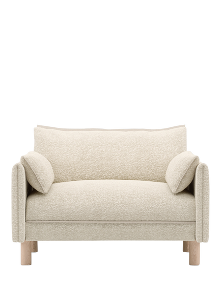 Cozmo Cozy 1.5 Snuggler, Ecru Boucle Natural Piping, Ecru Boucle Natural Piping