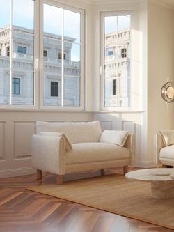 Cozmo Cozy 1.5 Snuggler, Ecru Boucle Natural Piping - view 2, Ecru Boucle Natural Piping