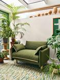 Cozmo Cozy 1.5 Snuggler, Dark Green Velvet Natural Piping