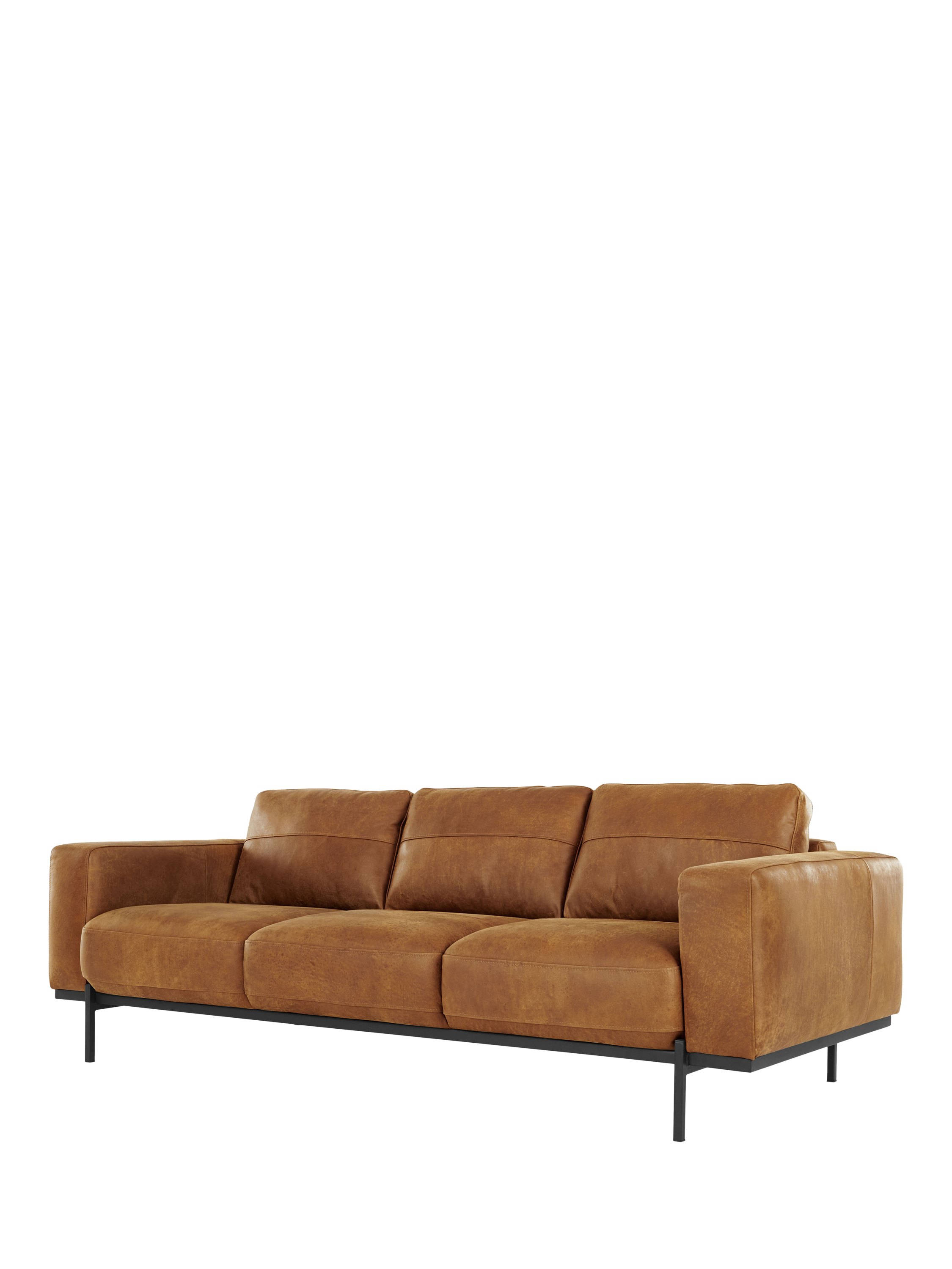 Jarrod Range, MADE Jarrod 3 Seater Leather Sofa, Tan Leather