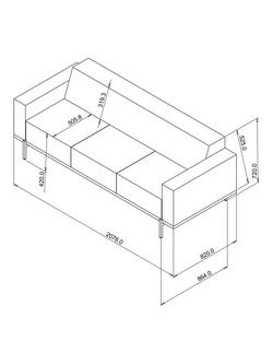 MADE Jarrod 3 Seater Leather Sofa, Tan Leather - view 2, Tan Leather