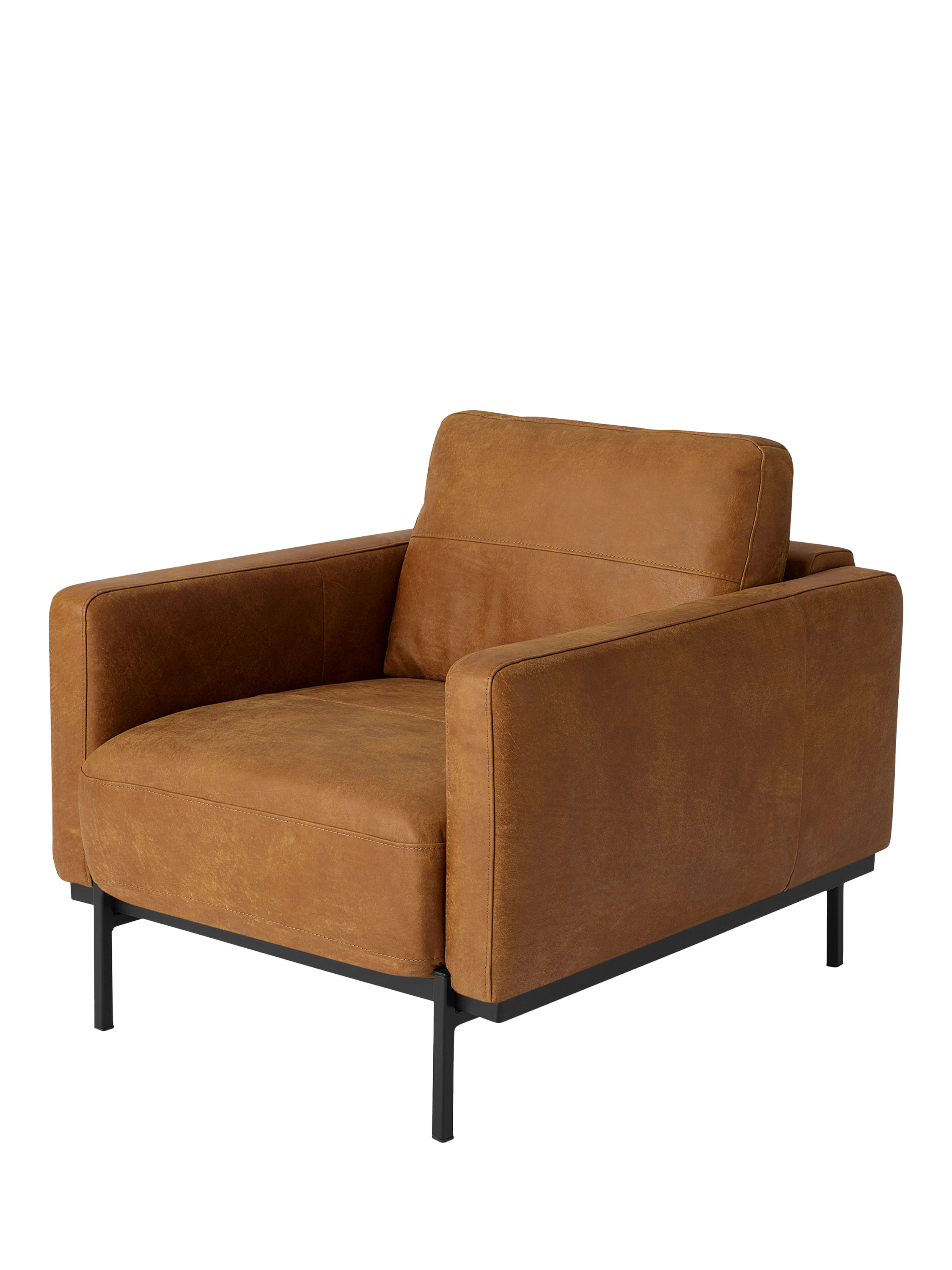 Jarrod Range, MADE Jarrod Leather Armchair, Tan Leather