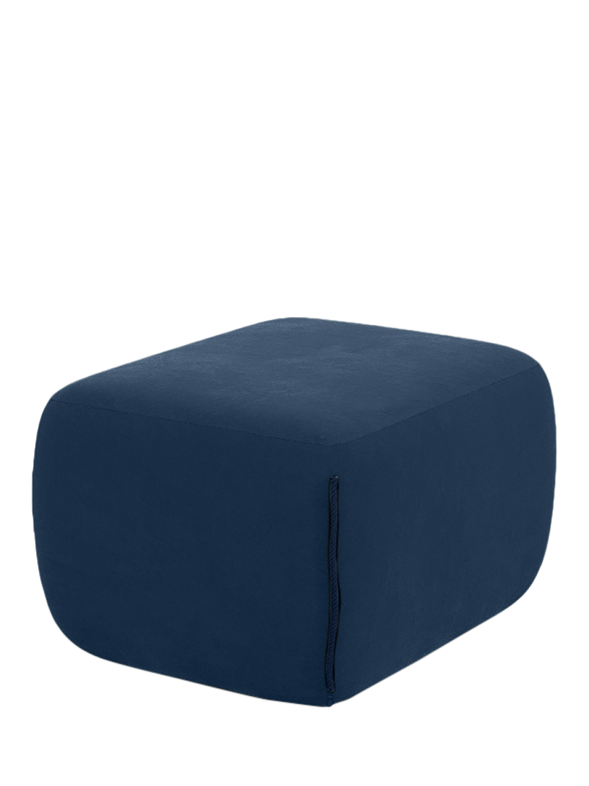 Cozy Range, Cozmo Cozy Pouffe Footstool, Blue Velvet Blue Piping