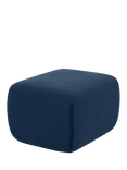Cozmo Cozy Pouffe Footstool, Blue Velvet Blue Piping