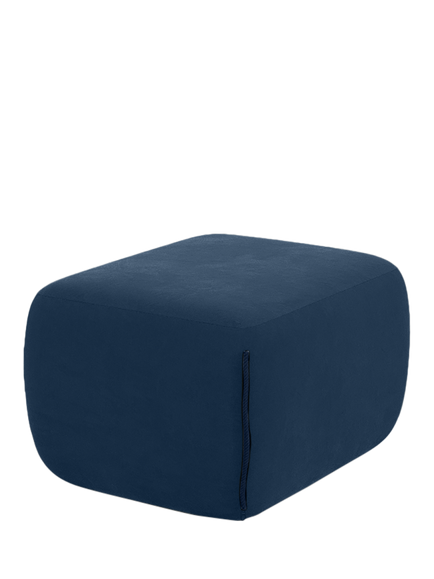 Cozmo Cozy Pouffe Footstool, Blue Velvet Blue Piping, Blue Velvet Blue Piping