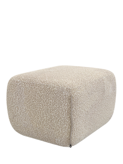 Cozmo Cozy Pouffe Footstool, Ecru Boucle Natural Piping, Ecru Boucle Natural Piping
