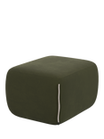 Cozmo Cozy Pouffe Footstool, Dark Green Velvet Natural Piping