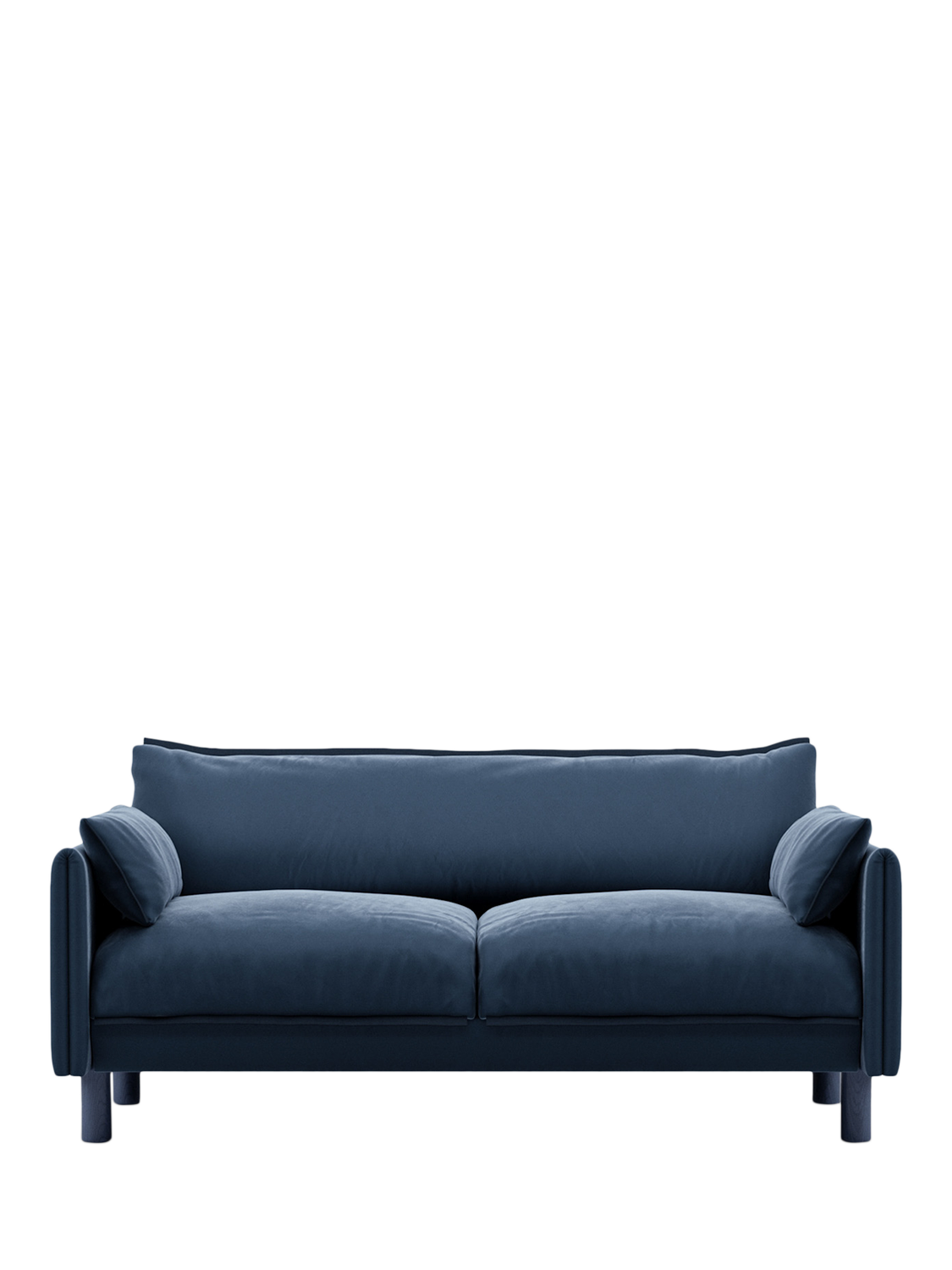 Cozy Range, Cozmo Cozy 2 Seater Sofa, Blue Velvet Blue Piping