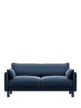 Cozmo Cozy 2 Seater Sofa, Blue Velvet Blue Piping