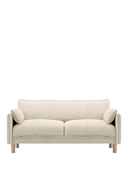 Cozmo Cozy 2 Seater Sofa, Ecru Boucle Natural Piping, Ecru Boucle Natural Piping