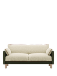 Cozmo Cozy 2 Seater Sofa, Dark Green Velvet Cream Piping