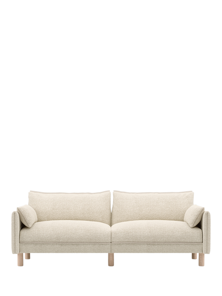 Cozmo Cozy 3 Seater Sofa, Ecru Boucle Natural Piping, Ecru Boucle Natural Piping