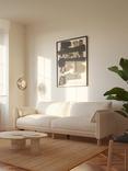 Cozmo Cozy 3 Seater Sofa, Ecru Boucle Natural Piping