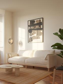 Cozmo Cozy 3 Seater Sofa, Ecru Boucle Natural Piping - view 2, Ecru Boucle Natural Piping