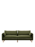 Cozmo Cozy 3 Seater Sofa, Dark Green Velvet Natural Piping