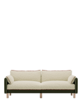Cozmo Cozy 3 Seater Sofa, Dark Green Velvet Cream