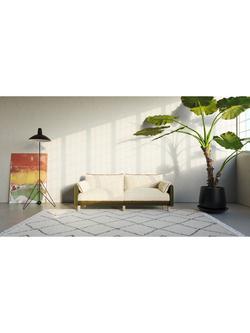 Cozmo Cozy 3 Seater Sofa, Dark Green Velvet Cream - view 2, Dark Green Velvet Cream