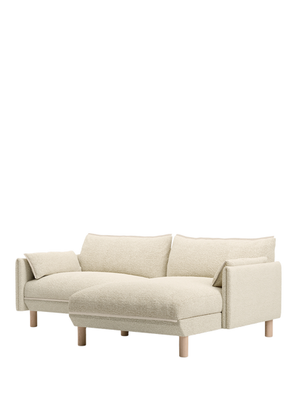 Cozmo Cozy 3 Seater RHF Chaise Sofa, Ecru Boucle Nat Pipn