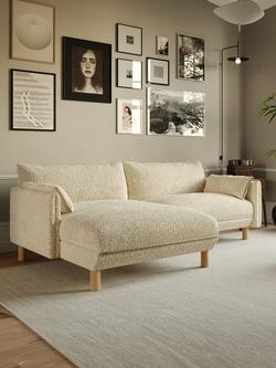 Cozmo Cozy 3 Seater RHF Chaise Sofa - view 2, Ecru Boucle Nat Pipn