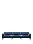 Cozmo Cozy 5 Seater Sofa, Blue Velvet Blue Piping