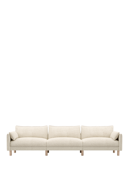 Cozmo Cozy 5 Seater Sofa, Ecru Boucle Natural Piping, Ecru Boucle Natural Piping