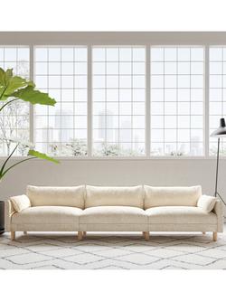 Cozmo Cozy 5 Seater Sofa, Ecru Boucle Natural Piping - view 2, Ecru Boucle Natural Piping