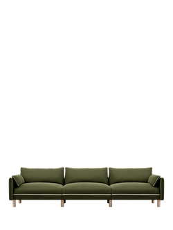 Cozmo Cozy 5 Seater Sofa, Dark Green Velvet Natural Piping, Dark Green Velvet Natural Piping