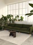 Cozmo Cozy 5 Seater Sofa, Dark Green Velvet Natural Piping