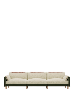 Cozmo Cozy 5 Seater Sofa, Dark Green Velvet Cream, Dark Green Velvet Cream