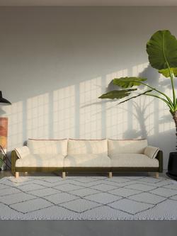 Cozmo Cozy 5 Seater Sofa, Dark Green Velvet Cream - view 2, Dark Green Velvet Cream