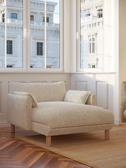 Cozmo Cosy 1.5 Seater Chaise Snuggler, Ecru Boucle Natural Piping - view 2, Ecru Boucle Nat Pipn