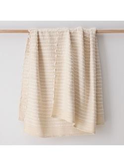 west elm Soft Corded Throw, Natural, Natural