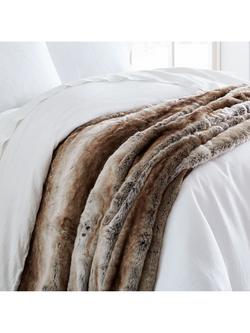 west elm Faux Fur Throw, Light Red - view 2, Mocha