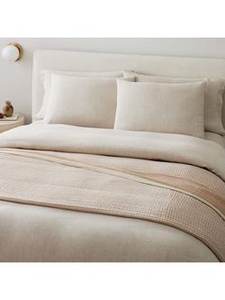 west elm Striped Cotton Blanket, King - view 2, Almond