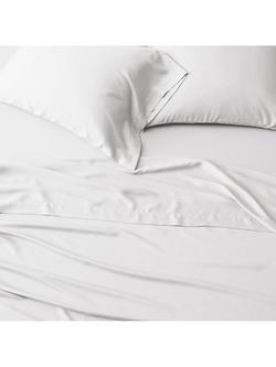 west elm Tencel Fitted Sheet, Super King containing TENCEL™ Lyocell, White - view 2, White White