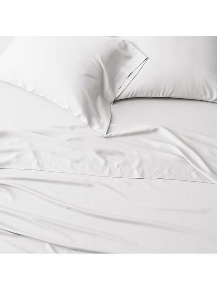 west elm Tencel Fitted Sheet, Super King containing TENCEL™ Lyocell, White - view 2, White White