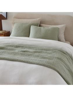 west elm Reflections Cotton Matelasse Bedspread - view 2, Light Green