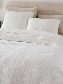 west elm Reflections Cotton Matelasse Bedspread, Super King, White