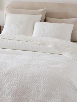 west elm Reflections Cotton Matelasse Bedspread, Super King, White