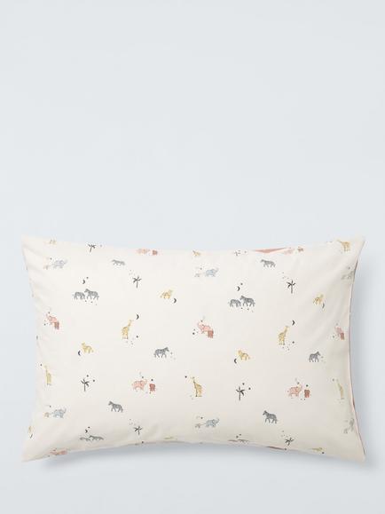 John Lewis Kids' Celestial Safari Pure Cotton Reversible Duvet Cover and Pillowcase Set, Multi - view 2, Pink