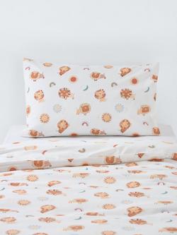 John Lewis Kids' Lions Duvet Cover and Pillowcase Set, Multi, White