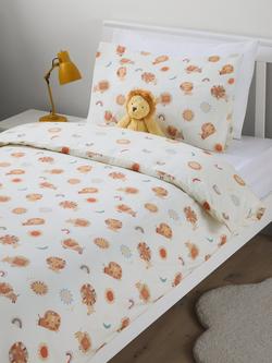 John Lewis Kids' Lions Duvet Cover and Pillowcase Set, Multi - view 2, White