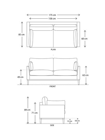 Swyft Model X01 Small 2 Seater Sofa - view 2, Boucle Everest Fern