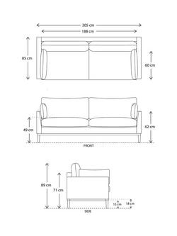 Swyft Model X01 Large 3 Seater Sofa - view 2, Linen Shadow