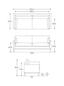 Swyft Model X01 Large 3 Seater Sofa - view 2, Velvet Vine